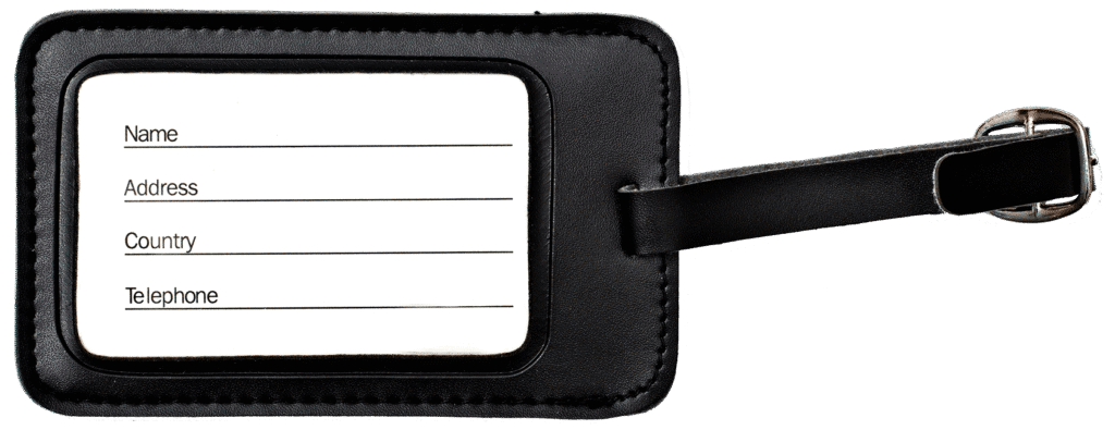Étiquette bagage pour identifier sa valise