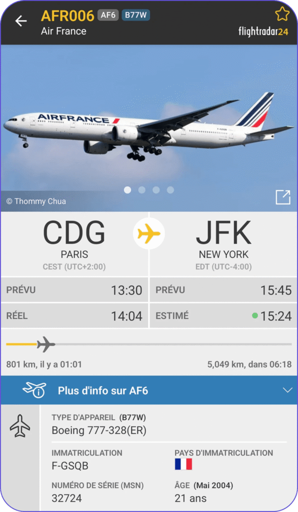 Flightradar24 Application Flightradar24 : suivi des vols commerciaux en temps réel sur mobile