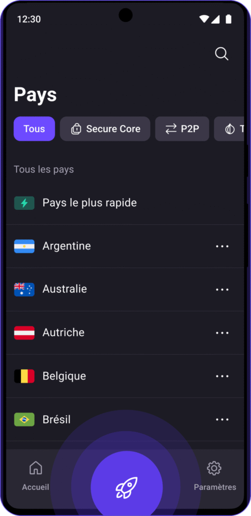 Proton VPN Application Proton VPN : connexion chiffrée depuis un réseau Wi-Fi public