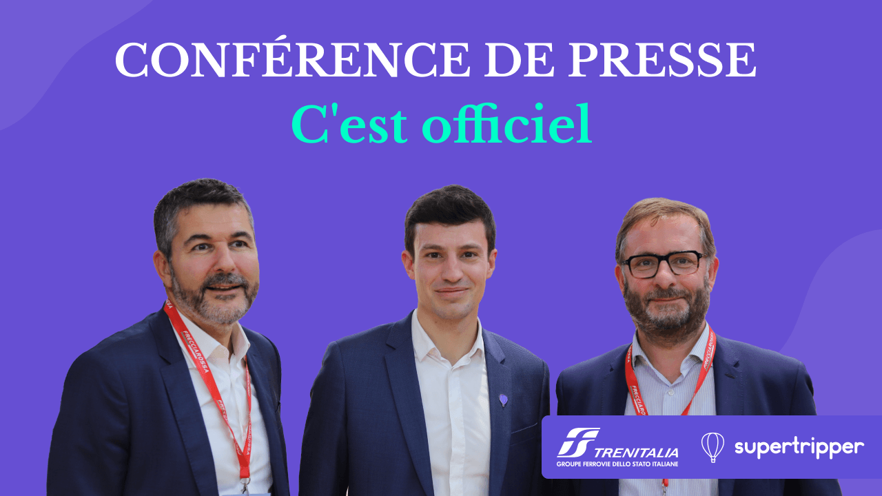 Vidéo : Maxime Pialat, fondateur de Supertripper, annonce la connexion directe à Trenitalia France en conférence de presse
