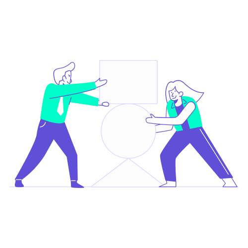 Illustration de deux professionnels mettant en place les piliers de la protection et du duty of care voyageuses seules.